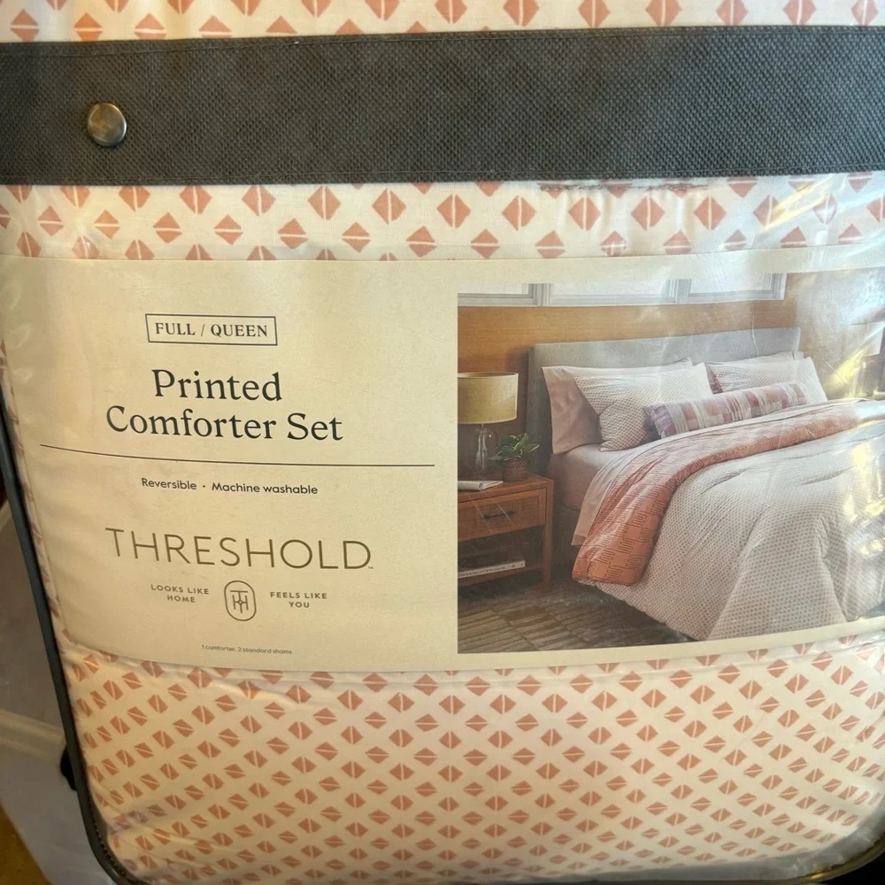 Threshold Boho Reversible Printed Comforter & Sham Set Bronze - Threshold F/Q